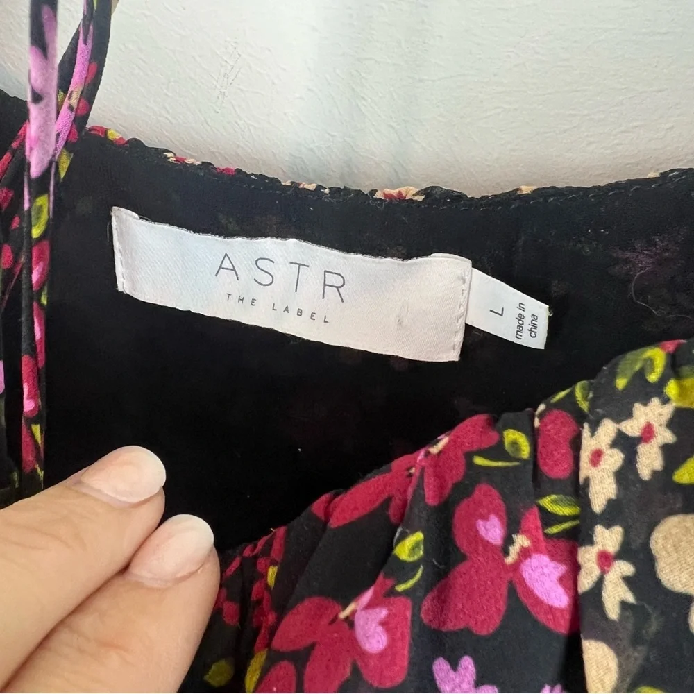 ASTR Bloomfield Floral Crop Top Large Peasant Cottage Romantic Festival Boho - Picture 6 of 11